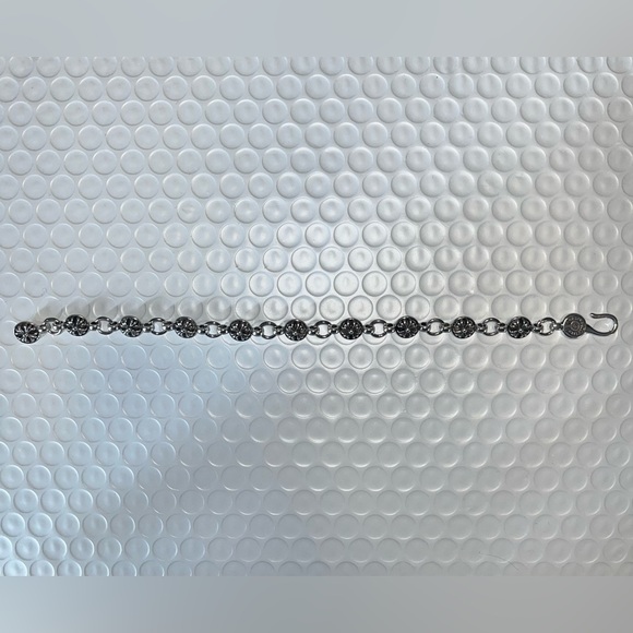 Chrome Hearts CH Silver Cross Ball Chain Hook Closure Y2K Style Bracelet 8” - Picture 2 of 9